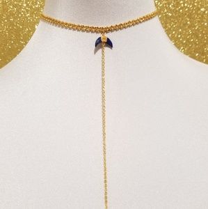 COPY - Lapis lazuli crescent moon choker necklace